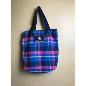 Abercrombie Flannel Reversible Tote Bag 15x15"